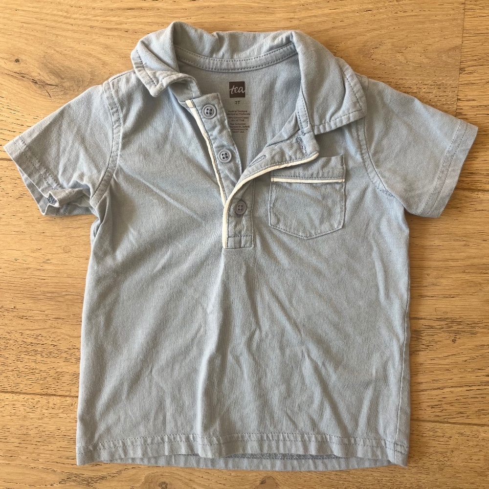 Tea Collection Blue 2T Toddler Boys Polo Shirt